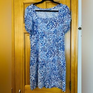 Lilly Pulitzer Blue and White Floral Dress